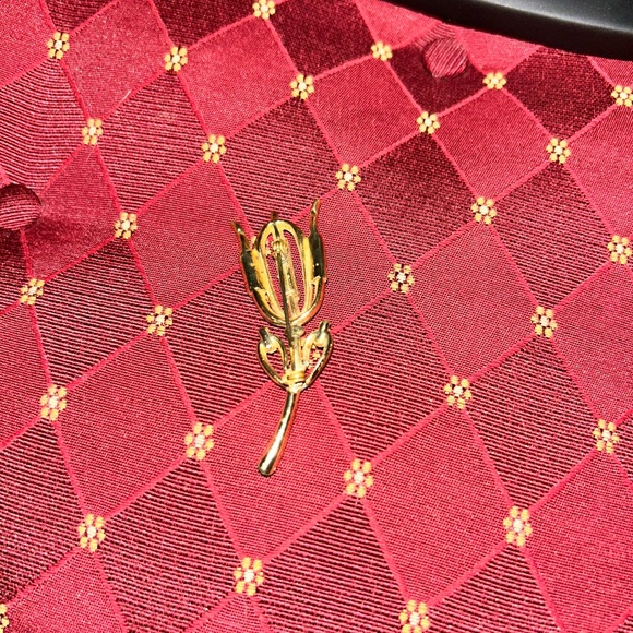 Rare Vintage Green gem 💎 tulip brooch - Picture 4 of 4